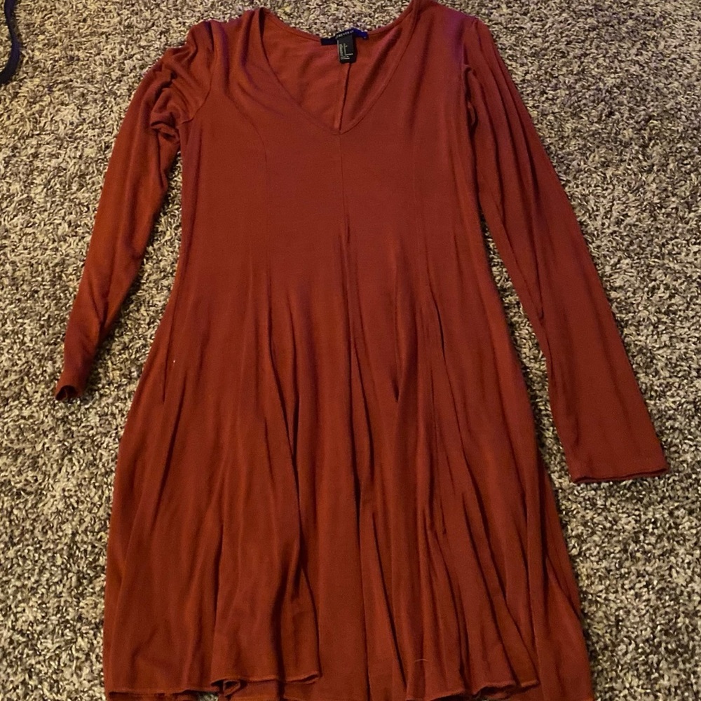 Forever 21 Rust Long Sleeve Dress